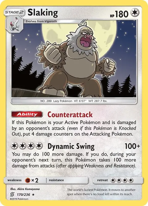 Slaking #170/236 Reverse Holofoil Pokémon card from SM - Unified Minds