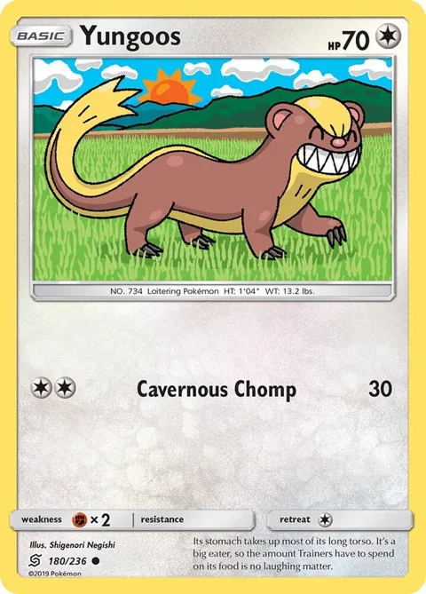 Yungoos #180/236 Pokémon card from SM - Unified Minds