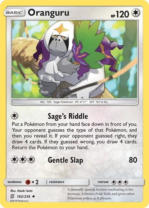 Oranguru #182/236 Pokémon card from SM - Unified Minds