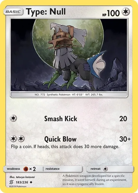 Type: Null #183/236 Reverse Holofoil Pokémon card from SM - Unified Minds