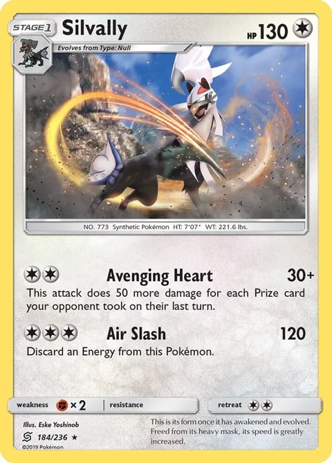Silvally #184/236 Holofoil Pokémon card from SM - Unified Minds