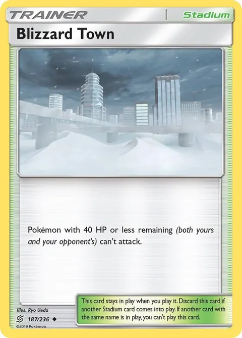 Blizzard Town #187/236 Pokémon card from SM - Unified Minds