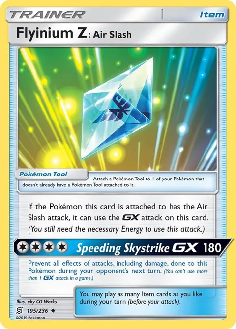 Flyinium Z: Air Slash #195/236 Pokémon card from SM - Unified Minds