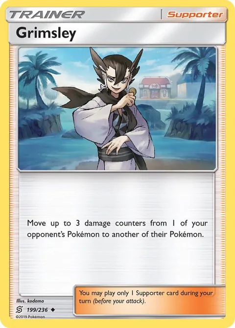 Grimsley #199/236 Pokémon card from SM - Unified Minds