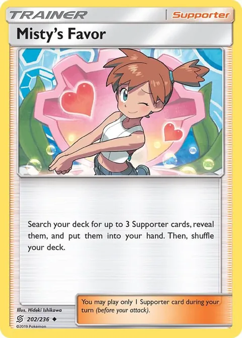 Misty's Favor #202/236 Pokémon card from SM - Unified Minds