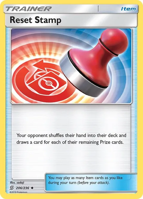 Reset Stamp #206/236 Reverse Holofoil Pokémon card from SM - Unified Minds
