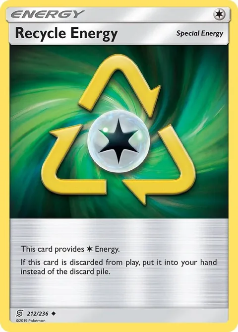 Recycle Energy #212/236 Pokémon card from SM - Unified Minds