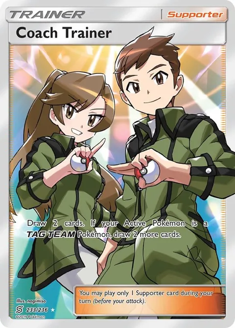 Coach Trainer Full Art #233/236 Holofoil Pokémon card from SM - Unified Minds