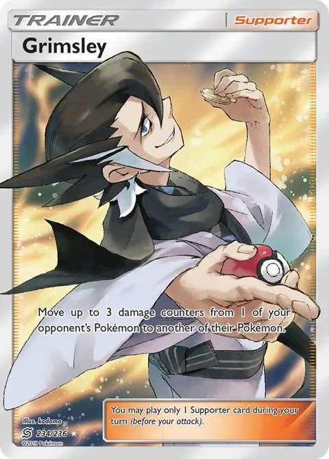 Grimsley Full Art #234/236 Holofoil Pokémon card from SM - Unified Minds