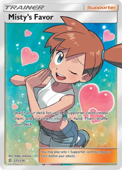 Misty's Favor Full Art #235/236 Holofoil Pokémon card from SM - Unified Minds