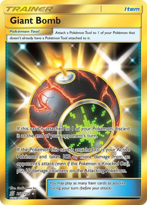 Giant Bomb Secret Rare #251/236 Holofoil Pokémon card from SM - Unified Minds