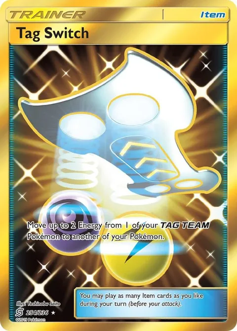 Tag Switch Secret Rare #254/236 Holofoil Pokémon card from SM - Unified Minds