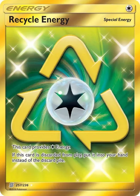 Recycle Energy Secret Rare #257/236 Holofoil Pokémon card from SM - Unified Minds