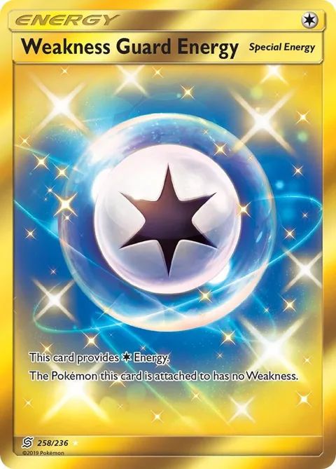 Weakness Guard Energy Secret Rare #258/236 Holofoil Pokémon card from SM - Unified Minds