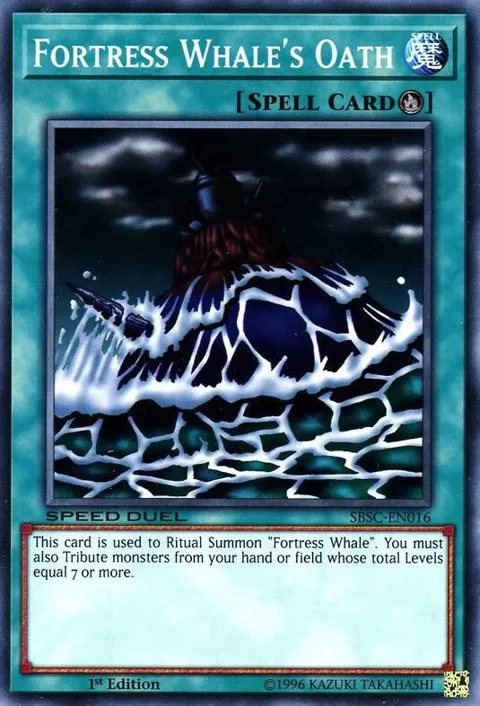 Fortress Whale's Oath SBSC-EN016 Yu-Gi-Oh card from Speed Duel: Scars of Battle