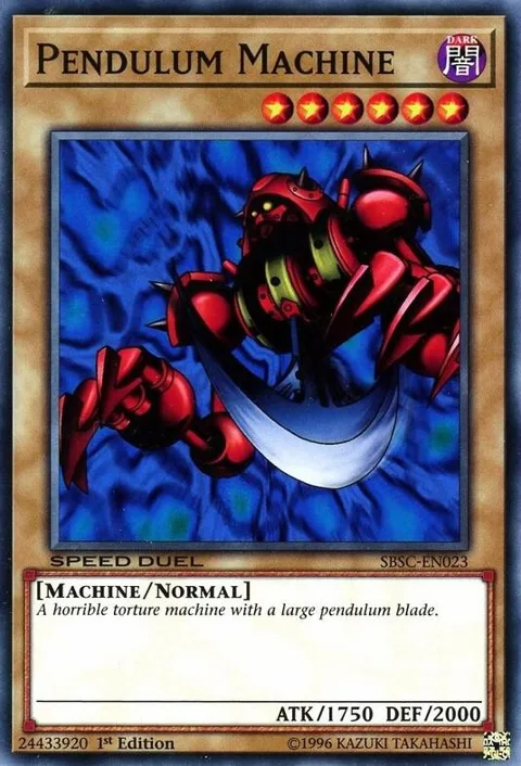 Pendulum Machine SBSC-EN023 Yu-Gi-Oh card from Speed Duel: Scars of Battle