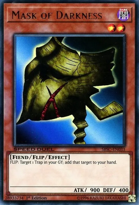 Mask of Darkness SBSC-EN033 Yu-Gi-Oh card from Speed Duel: Scars of Battle