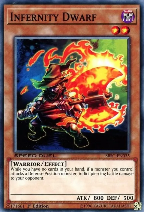 Infernity Dwarf SBSC-EN035 Yu-Gi-Oh card from Speed Duel: Scars of Battle