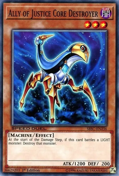 Ally of Justice Core Destroyer SBSC-EN036 Yu-Gi-Oh card from Speed Duel: Scars of Battle