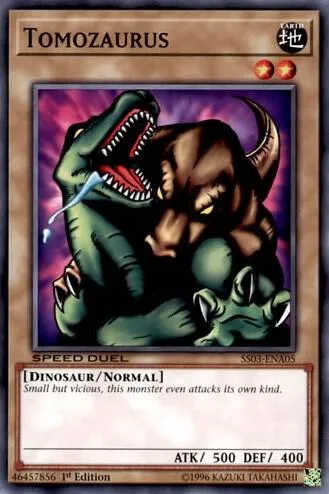 Tomozaurus SS03-ENA05 Yu-Gi-Oh card from Speed Duel Decks: Ultimate Predators