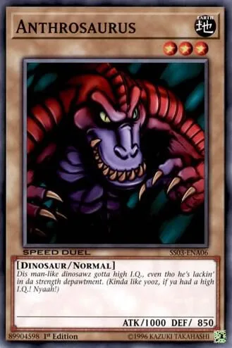 Anthrosaurus SS03-ENA06 Yu-Gi-Oh card from Speed Duel Decks: Ultimate Predators