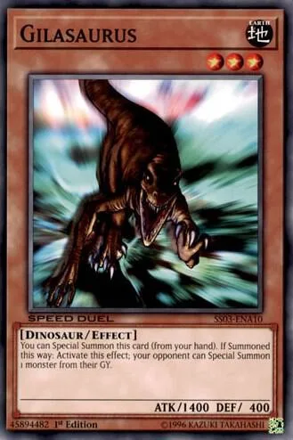 Gilasaurus SS03-ENA10 Yu-Gi-Oh card from Speed Duel Decks: Ultimate Predators