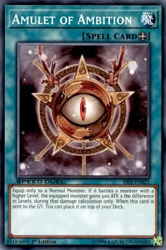 Amulet of Ambition SS03-ENB23 Yu-Gi-Oh card from Speed Duel Decks: Ultimate Predators