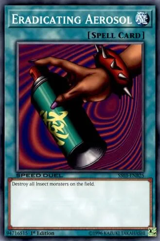 Eradicating Aerosol SS03-ENB25 Yu-Gi-Oh card from Speed Duel Decks: Ultimate Predators