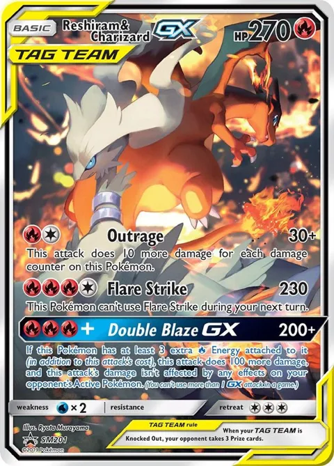Reshiram & Charizard GX #SM201 Holofoil Pokémon card from SM Promos