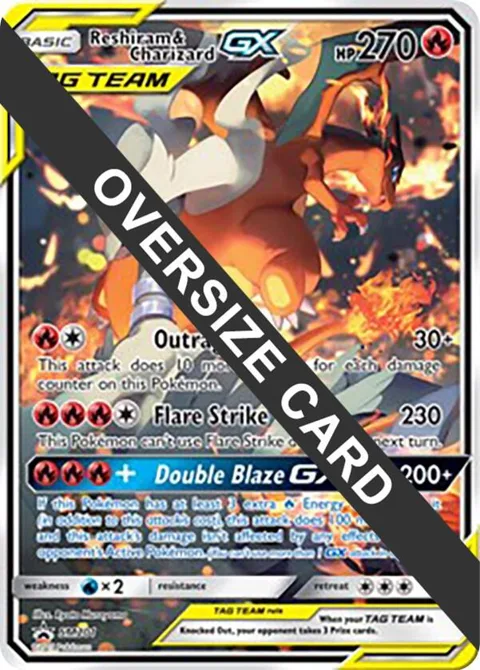 Reshiram & Charizard GX #SM201 Holofoil Pokémon card from Jumbo Cards