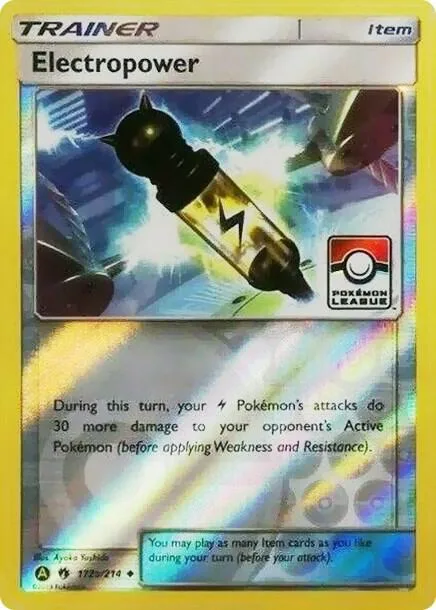 Electropower - 172a/214 Pokemon League #172a/214 Reverse Holofoil Pokémon card from League & Championship Cards