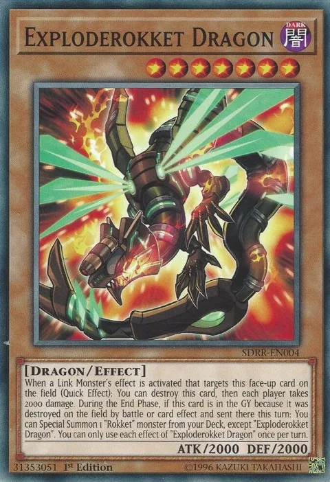 Exploderokket Dragon SDRR-EN004 Yu-Gi-Oh card from Structure Deck: Rokket Revolt