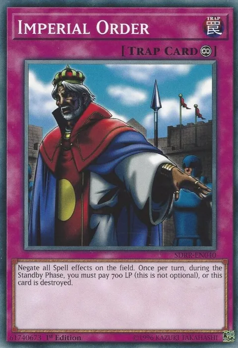 Imperial Order SDRR-EN040 Yu-Gi-Oh card from Structure Deck: Rokket Revolt