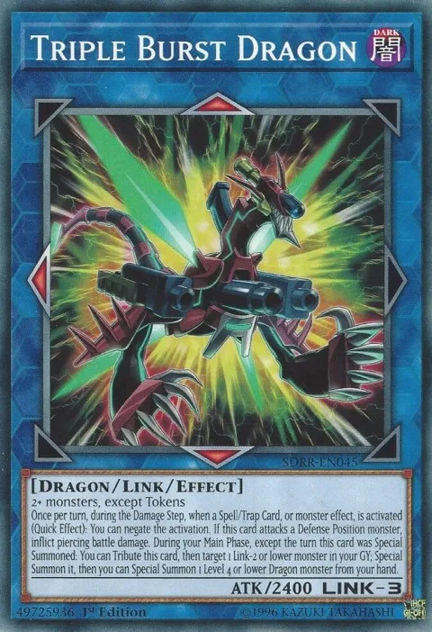Triple Burst Dragon SDRR-EN045 Yu-Gi-Oh card from Structure Deck: Rokket Revolt