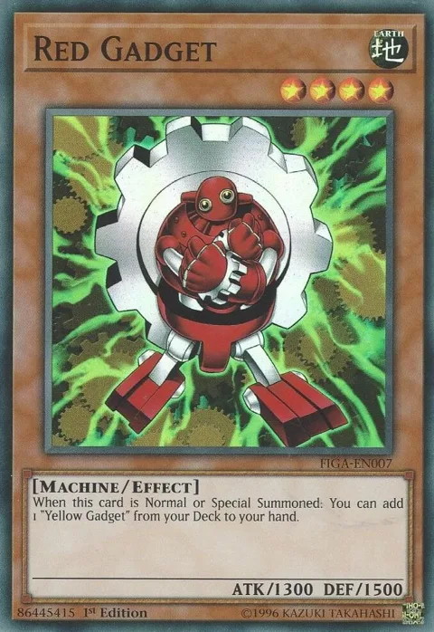Red Gadget FIGA-EN007 Yu-Gi-Oh card from Fists of the Gadgets