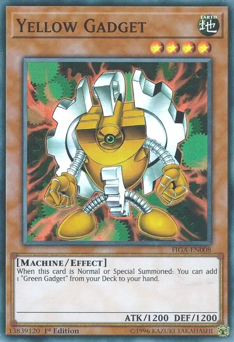 Yellow Gadget FIGA-EN008 Yu-Gi-Oh card from Fists of the Gadgets