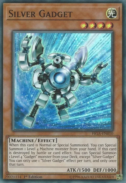 Silver Gadget FIGA-EN010 Yu-Gi-Oh card from Fists of the Gadgets