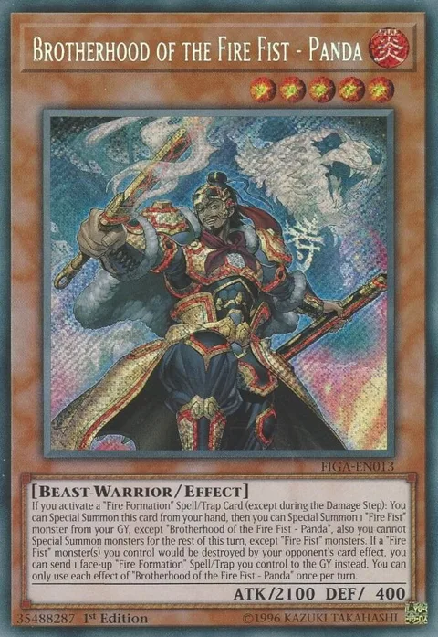 Brotherhood of the Fire Fist - Panda FIGA-EN013 Yu-Gi-Oh card from Fists of the Gadgets