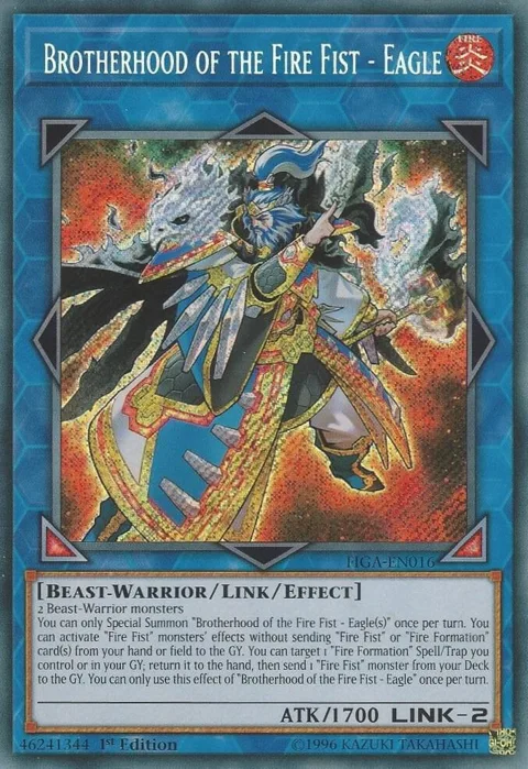 Brotherhood of the Fire Fist - Eagle FIGA-EN016 Yu-Gi-Oh card from Fists of the Gadgets