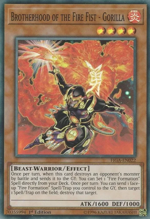 Brotherhood of the Fire Fist - Gorilla FIGA-EN022 Yu-Gi-Oh card from Fists of the Gadgets