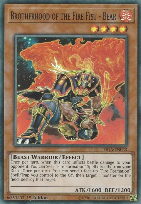 Brotherhood of the Fire Fist - Bear FIGA-EN023 Yu-Gi-Oh card from Fists of the Gadgets