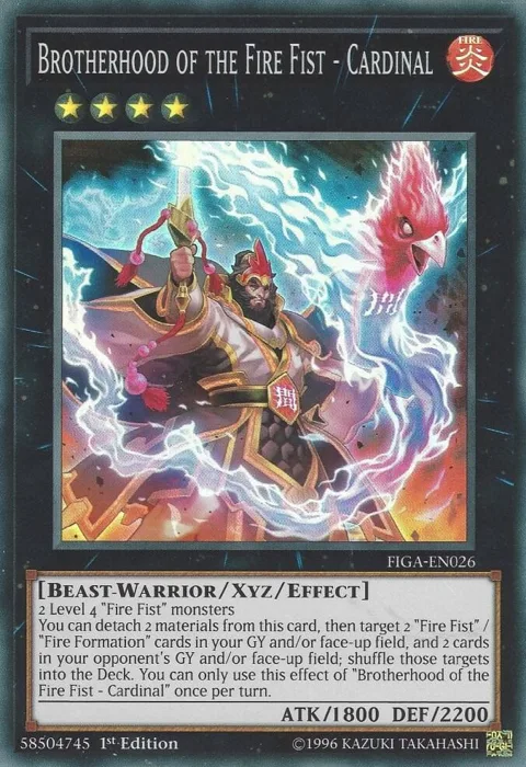 Brotherhood of the Fire Fist - Cardinal FIGA-EN026 Yu-Gi-Oh card from Fists of the Gadgets