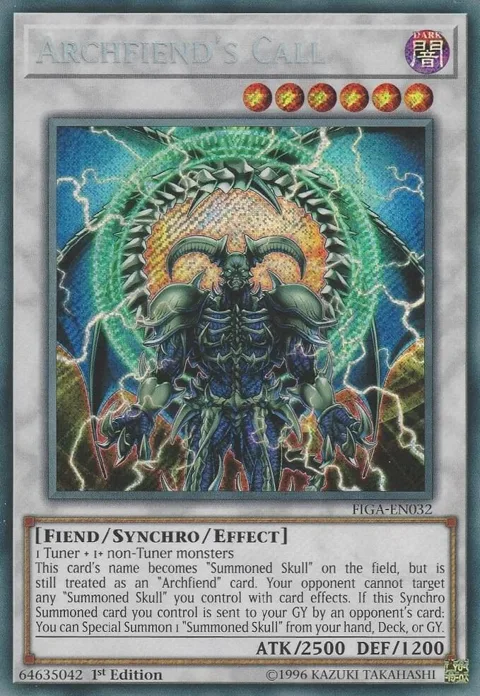 Archfiend's Call FIGA-EN032 Yu-Gi-Oh card from Fists of the Gadgets