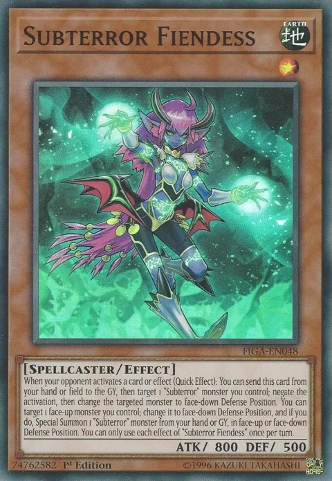 Subterror Fiendess FIGA-EN048 Yu-Gi-Oh card from Fists of the Gadgets