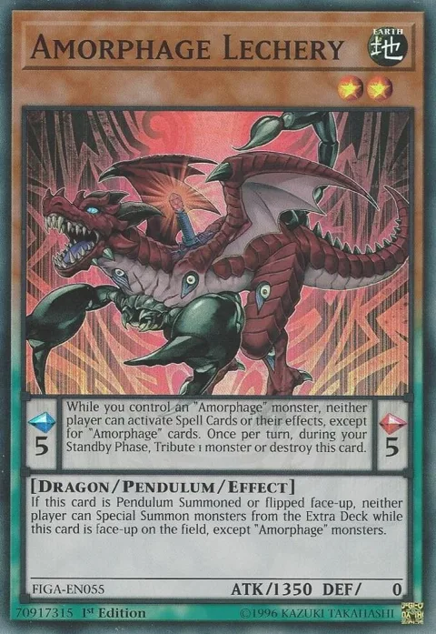 Amorphage Lechery FIGA-EN055 Yu-Gi-Oh card from Fists of the Gadgets