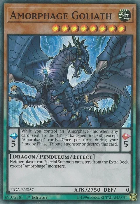 Amorphage Goliath FIGA-EN057 Yu-Gi-Oh card from Fists of the Gadgets
