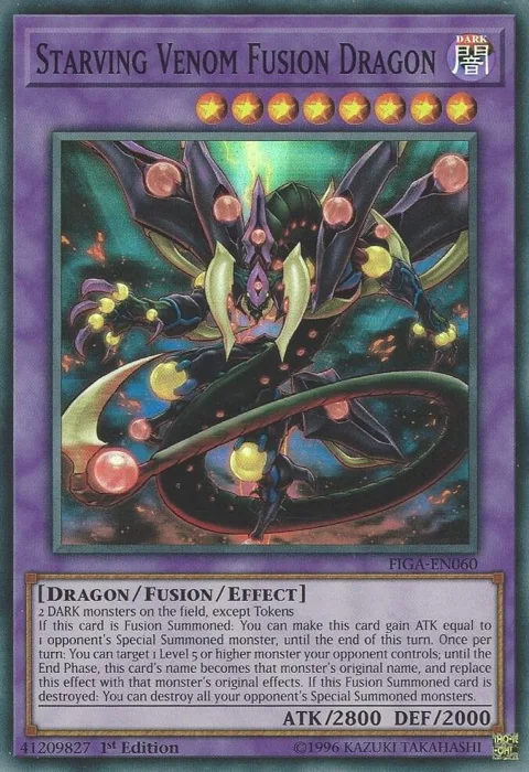 Starving Venom Fusion Dragon FIGA-EN060 Yu-Gi-Oh card from Fists of the Gadgets