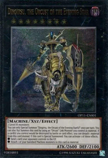 Dingirsu, the Orcust of the Evening Star Ultimate Rare OP11-EN001 Yu-Gi-Oh card from OTS Tournament Pack 11