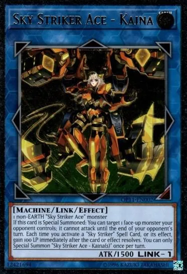 Sky Striker Ace - Kaina Ultimate Rare OP11-EN002 Yu-Gi-Oh card from OTS Tournament Pack 11