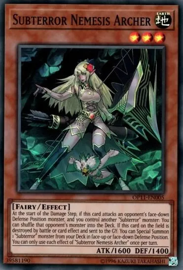 Subterror Nemesis Archer OP11-EN005 Yu-Gi-Oh card from OTS Tournament Pack 11